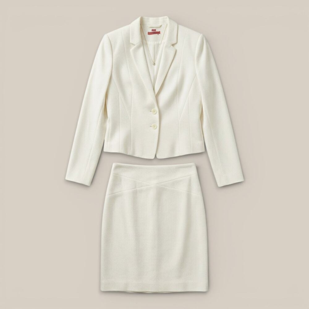 Boss Hugo Boss Alesca NWT Off White Pique Blazer 6 Cupro Lined Suit Jacket - Picture 6 of 8